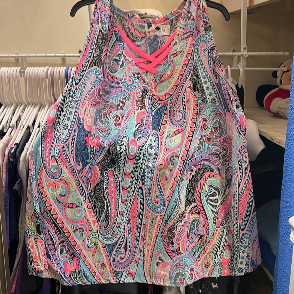 Glitzy girl’s sleeveless shirt 2x